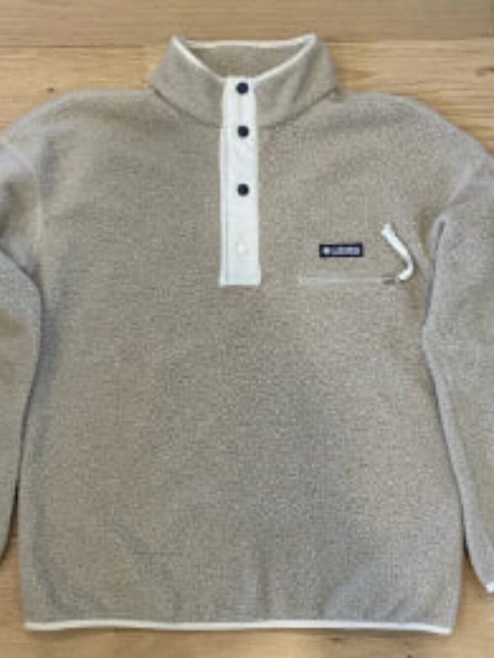 Vintage Columbia Tan Sherpa Deep Pile Fleece Quarter Button-Up